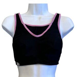 Glamorise Black and Lilac Full Figure No Bounce Sports Bra